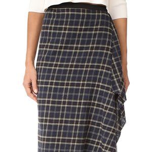 Multi Plaid Drape Front Skirt NWOT
